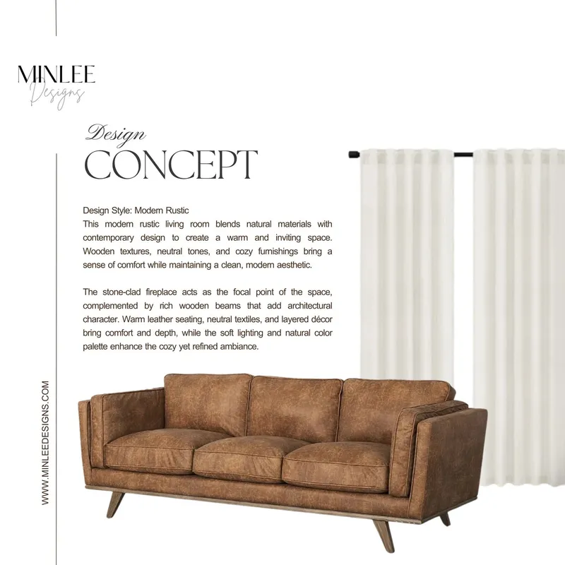 Rustic Living Room Redesign design board 2