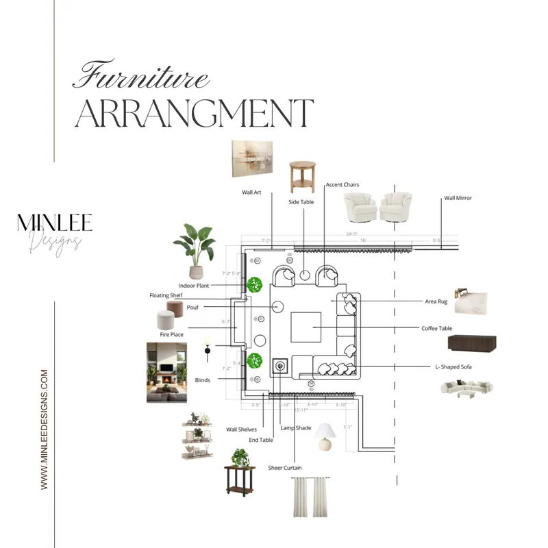 Cozy Living Room Redesign design board 2